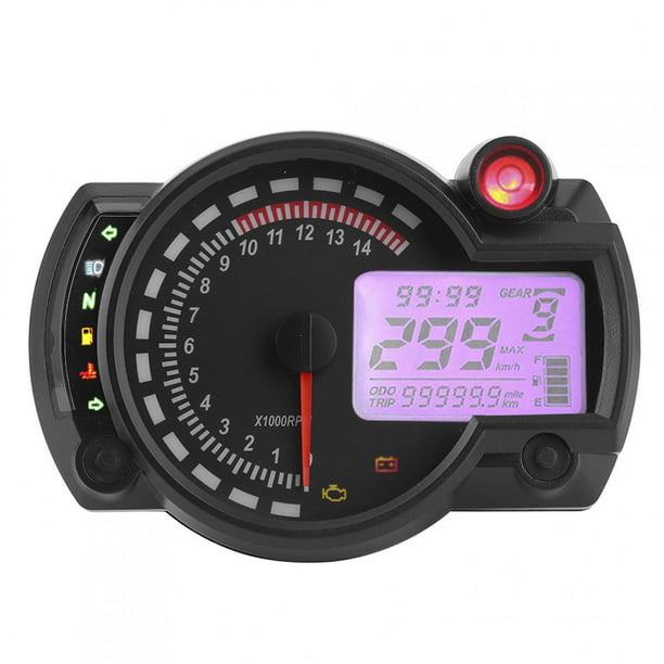 12V Motorcycle Speedometer Odometer Water temperature 7 Colors LCD Display